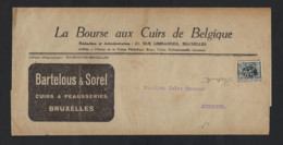 Wikkel Met Reclame Van La Bourse Aux Cuirs De Bruxelles Met TYPO Zegel HERALDIEKE LEEUW ; Zie 2 Scans ! LOT 305 - Typo Precancels 1929-37 (Heraldic Lion)
