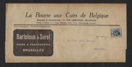 Wikkel Met Reclame Van La Bourse Aux Cuirs De Bruxelles Met TYPO Zegel HERALDIEKE LEEUW ; Zie 2 Scans ! LOT 305 - Sobreimpresos 1929-37 (Leon Heraldico)