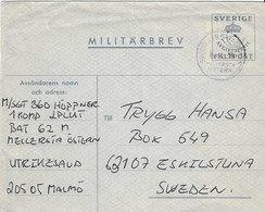 SVERIGE MILITARBREV CANCEL SVENSKA FN BATALJONEN MELLERSTA OSTERN 2.12.1976 To ESKILSTUNA SWEDEN - Militaires