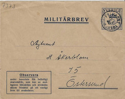 SVERIGE MILITARBREV WWII MILITARY ARMY COVER 11.5.1940 To OSTERSUND SWEDEN - Militari