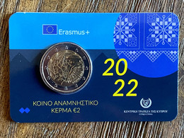 CHYPRE 2022 2€ "35 Ans Programme ERASMUS" BU Coincard - Cipro