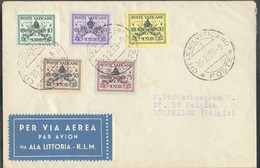 Affranchissement 5 Couleurs Obl. Dc CITTA DEL VATICANO Sur Lettre Par Avion Du 20-2-1939 Vers Bruxelles. - Superbe - 204 - Brieven En Documenten