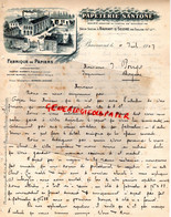 17- BAUNANT SUR SEUDRE-LETTRE MANUSCRITE 1907- PAPETERIE SANTONE- FABRIQUE PAPIERS- POUGET IMPRIMERIE BERGERAC-BARBET - Druck & Papierwaren