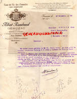 17- GEMOZAC- ST QUENTIN RANCANNE-RARE LETTRE ALBERT ROBIN-EAUX VIE CHARENTES-EXPOSITION PARIS 1900-SEGUIN TESSON-1912 - Alimentaire