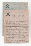 Militaria Lot 2 Courriers Lettres Du Regiment  28 Rad De Belbort 1930 Avec Entete Blason - Documenten