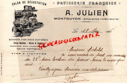17- MONTGUYON- RARE LETTRE A. JULIEN-PATISSERIE FRANCAISE-BONBONS POUR BAPTEMES-1926 PATISSIER - Alimentare