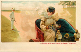 Parfumerie XEROL * CPA Illustrateur Art Nouveau Jugendstil * Femme Pilote Automobile Ancienne * Auto - Advertising