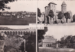 A21752 - MAURIAC Cantal Vintage Car Church France Post Card Used 1952 Stamp Republique Francaise - Mauriac