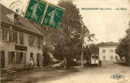 Beaucourt * La Gare Et Café De La Gare * Tram Tramway - Andere & Zonder Classificatie