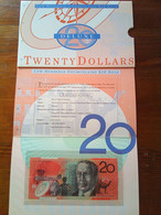 AUSTRALIA  20 TWENTY DOLLARS DE LUX  FOLDER 1995 LOW NUMBERED UNCIRCOLATED $ NOTE AA PREFIX - 1992-2001 (Polymer)