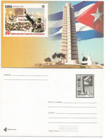 Cuba 2009 Postal Stationery Card 50 Years Revolution Fidel Castro Flag José Martí Monument Square In Havana Unused - Covers & Documents