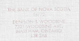 Canada 1990 Fragment Cover Meter Stamp Pitney Bowes 5300 Maple Leaf Ornaments Slogan Bank Of Nova Scotia In Markham - Briefe U. Dokumente