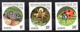 Congo-Brazzaville Serie N ºYvert 991/93 ** INSEPTOS (INSECTS) - Spiders