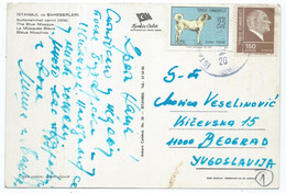 Turkey / TURKIYE -  Postcard Istanbul Mosque Via ,Yugoslavia 1974 Stamp Motive Dogs 1973 - Covers & Documents