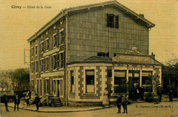 Cirey Sur Vezouze * Café Hôtel De La Gare * Cpa Toilée Colorisée - Cirey Sur Vezouze