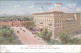 ROMA - HOTEL FLORA - VILLA BORGHESE - 1910s (13109) - Bares, Hoteles Y Restaurantes