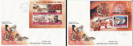 Togo 2010, Year Of The Tiger, 4val In BF +BF In 2FDC - Astrologie