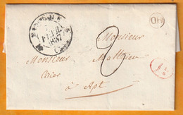 1837 - Grand Cachet Fleurons Simples Sur LAC De VOLX (Alpes De Hte Prov. Auj.) Vers Apt, Vaucluse -  Origine Rurale - 1801-1848: Vorläufer XIX