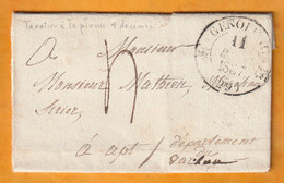 1837 - Grand Cachet Fleurons Simples GENOLHAC, Gard Sur LAC De PORTES Vers Apt, Vaucluse -  Gd Cachet Arrivée - 1801-1848: Precursori XIX