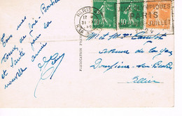 MARQUE POSTALE - JEUX OLYMPIQUES 1924 - RUE LA BOETIE - 31-12-1923 - Affranchissement - 25 C - 3 Semeuse - - Verano 1924: Paris