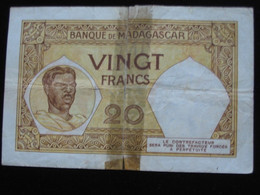 20 Francs 1937-1947  Sans Date - MADAGASCAR - Banque De Madagascar   **** EN ACHAT IMMEDIAT  **** - Madagascar