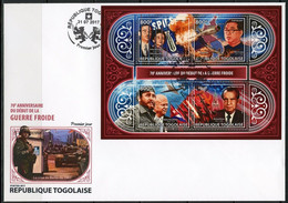 Togo 2017, Cold War, Castro, Nuclear Bomb, 4val In BF In FDC - Atoom