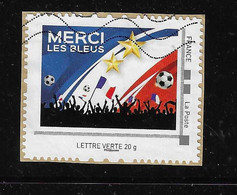 100 TPAM - TIMBRE PERSONNALISÉ -  MERCI LES BLEUS - Lettre Verte  ( FOOT - BALL 98) - Used Stamps