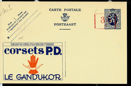 Publibel Neuve N° 105  ( Corset P.D. - Le GANDUKOR) Surcharge Timbreuse électrique - Werbepostkarten