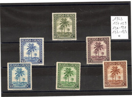 RUANDA 1943 YT N° 127+129 à 133 Neufs* Trace De Charnière - Unused Stamps