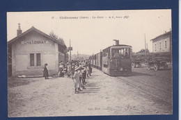 CPA [38] Isère > Châtonnay Gare Station Chemin De Fer Train écrite - Châtonnay