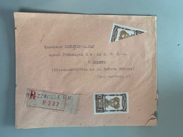 Lettre Recommandée Non Oblitérée Pour Ouesso T. Gabon No 105 + Demi Timbre 105 Au Dos Ouesso 21 Avril 1936 - Brieven En Documenten