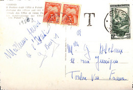 22-11-3333 Cachet Taxe T Italie  De Firenze Pour Toulon 2 Timbres Taxe 3f - 1960-.... Covers & Documents