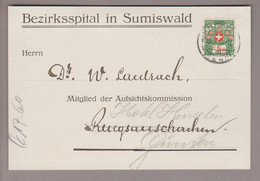 CH Portofreiheit Zu#8 5Rp. GR#325 Postkarte 1933-10-27 Sumiswald Bezirksspital - Franquicia
