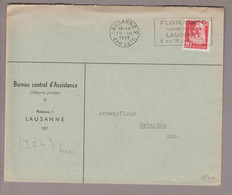 CH Portofreiheit Zu#16 20Rp. GR#197 Brief 1938-03-19 Bureau Central D'Assistance - Franquicia