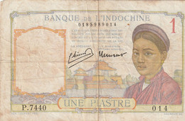 BANQUE DE L'INDOCHINE - UNE PIASTRE ( De 1945 à 1951 ) - Indocina