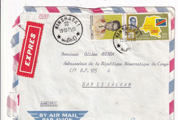 Express Letter From Kinshasa Congo To The Ambassador In Dar Es Salaam - Tanzania / Tanzanië - 1971 - Covers & Documents