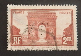 FRANCE YT 258 OBLITERE PERFORE  "ARC DE TRIOMPHE" ANNÉES 1929/1931 VOIR 2 SCANS - Usati