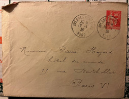 Entier Postal Sur Enveloppe - Type Paix 50 C De 1936 Postée De Avesnes Sur Helpe (Nord) - Standard Covers & Stamped On Demand (before 1995)