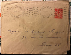 Entier Postal Sur Enveloppe - Type Iris 1 Fr De 1941 Postée De Vannes (56) - Standaardomslagen En TSC (Voor 1995)