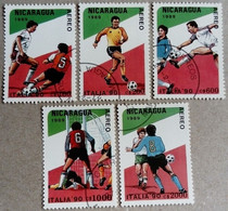Nicaragua 1989 Sport Football Coupe Du Monde World Cup Soccer 1990 Italie Yvert PA1278 1279 1280 1281 1282 O Used - 1990 – Italie