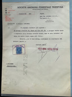 TRIESTE - SOC.ANONIMA FORESTALE TRIESTINA -  LETTERA CON MARCA DA BOLLO DELL'11 GENNAIO  1939 - XVII - Fiscale Zegels