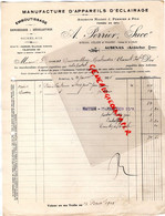 07- AUBENAS- LETTRE A. PERRIER - MANUFACTURE APPAREILS ECLAIRAGE- AVENUE LIBERTE-DUMAS QUICAILLERIE A MONTENDRE CHARENTE - Elettricità & Gas