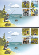 Ukraine 2022 The Famous Sapper Dog Patron - Army Assistant Postal Charity Issue Set Of 2 FDCs - Dolls