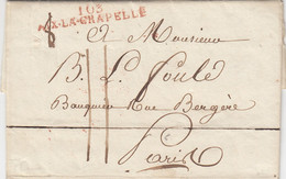 FRANCE Lettre 15 Juli 1809 MARQUE 103 AIX LA CHAPELLE Van Aken Naar Parijs - Marques D'entrées