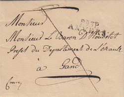 EO Brief 9 Juli 1812 Met Stempel P93P ANVERS Van Antwerpen Naar Gent - 1794-1814 (French Period)