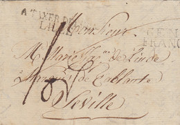 LETTRE 22 Mrt 1817Gent Naar Sevilla (E) Marques A TAXER DEPUIS LILLE Et GAND FRANCO - 1815-1830 (Holländische Periode)