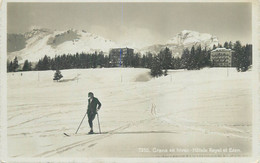 Switzerland Postcard Crans En Hiver Hotels Royal Et Eden - Crans