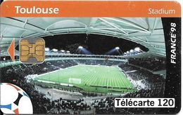 CARTE-PUCE-PUBLIC-F881-120U-OB2-TOULOUSE-STADIUM-V° N°Gras-Série DN°D85001522--Utilisé-TBE - 1998