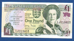 JERSEY - P.25– 1 POUND 1995 UNC, Serie LJ 019403 - "50th Anniversary Of Liberation" Commemorative Issue - Jersey