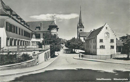 Switzerland Postcard Schaffhausen Munsterplatz Clocktower - Hausen Am Albis 